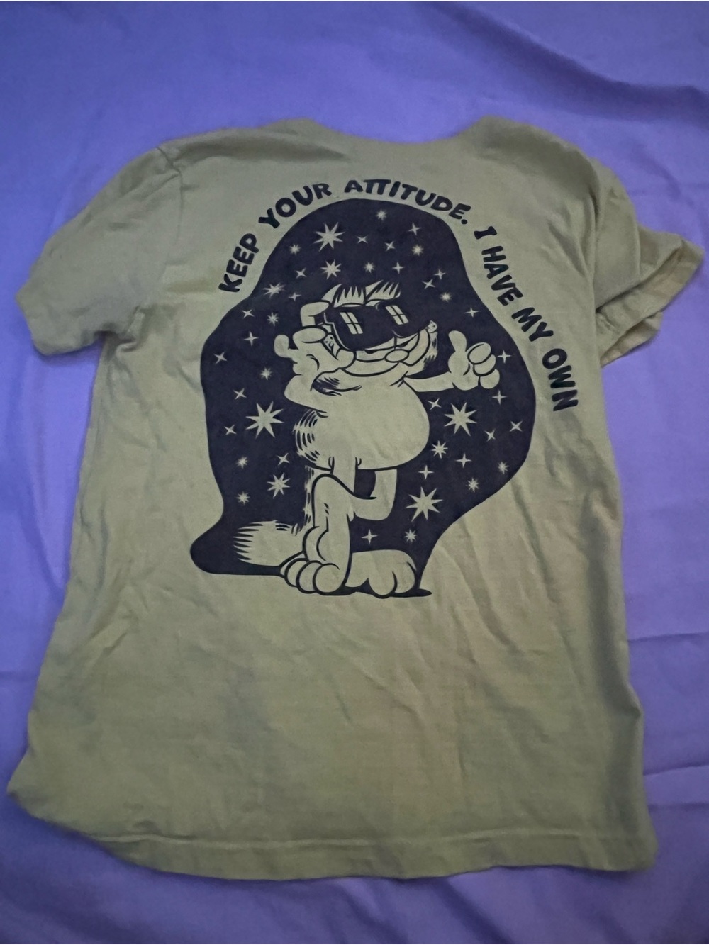 Keep Your Attitude Graphic Short Sleeve Tee - Olive